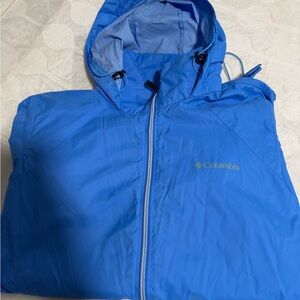 Columbia Blue Hooded Rain Jacket